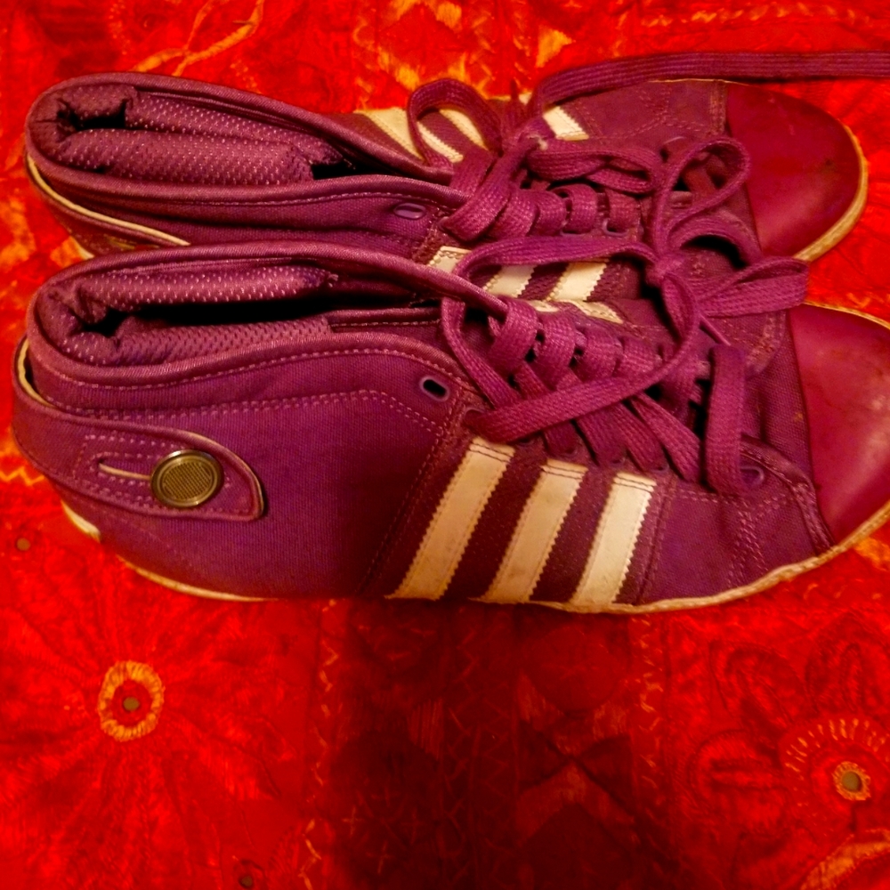 Purple High Top Shell Toed  Adidas